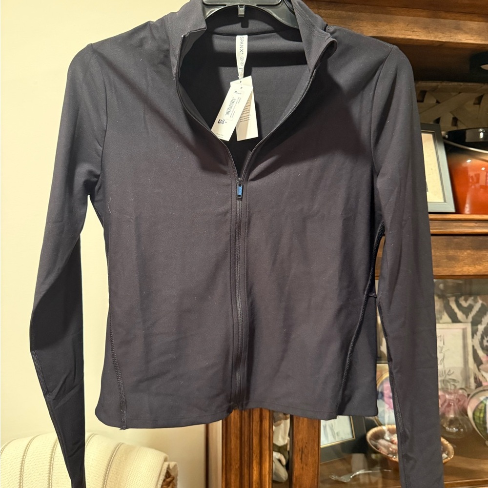 SPANX Black Zip-Up Performance Jacket